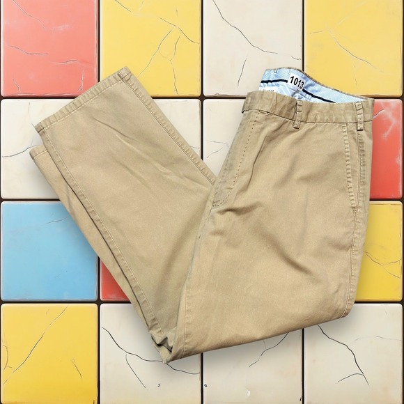Peter Millar Golf Performance‎ Pants Y2K Men 36 X 27 Beige Khaki Cotton Trousers - Picture 2 of 13